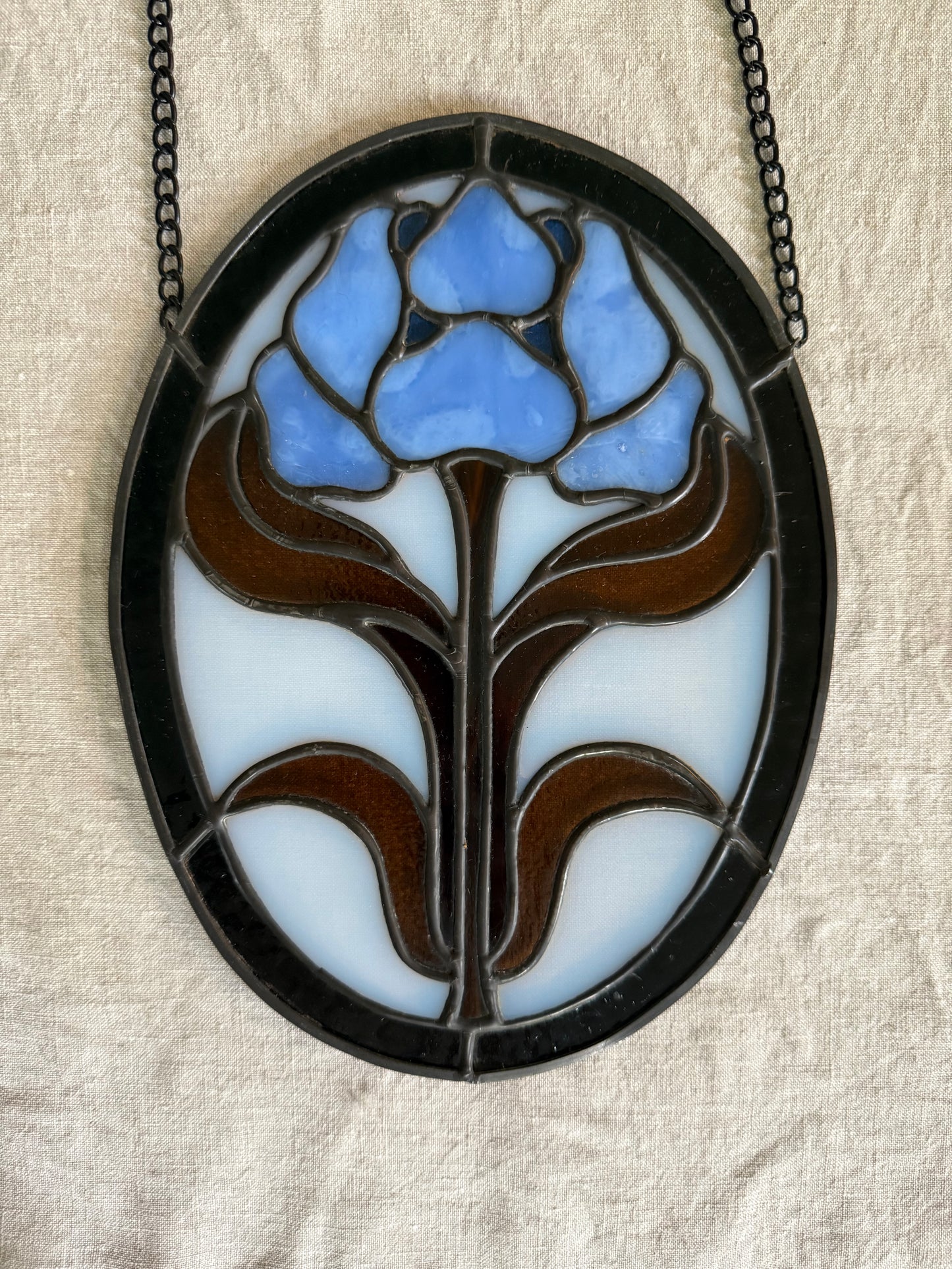 Blue and Brown Oval Rose