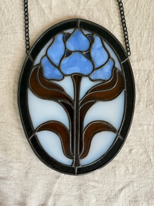 Blue and Brown Oval Rose