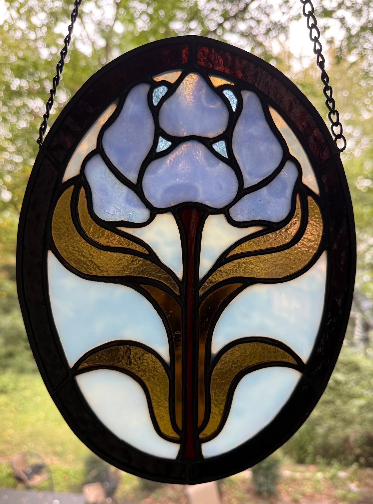 Blue and Brown Oval Rose