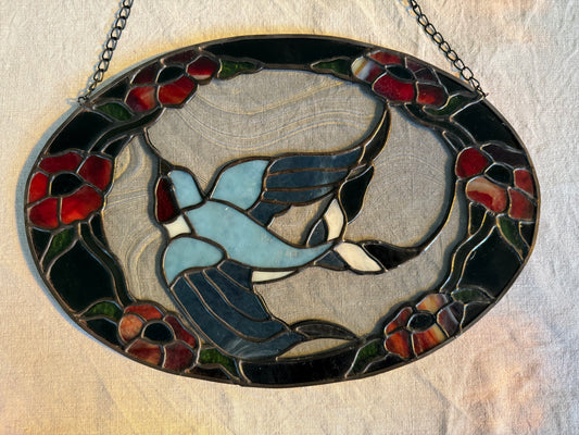 Large Oval Swallow with Daisy Border